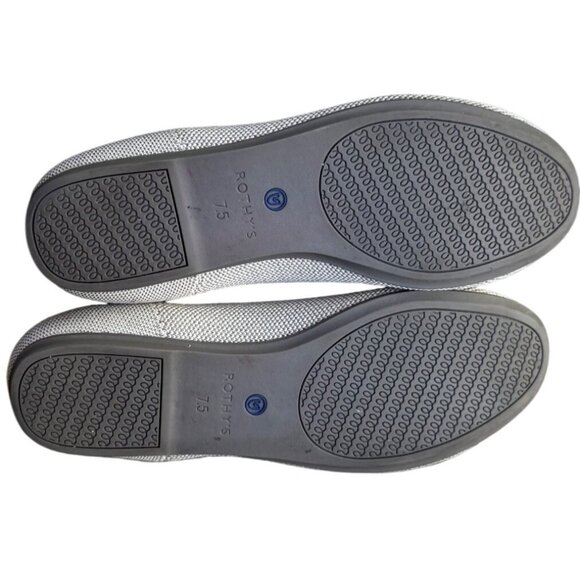 Rothy's Womens Ballet Flats Size 7.5 Light Gray Slip On Round Toe Canvas Shoes - Picture 6 of 8